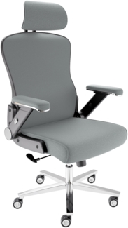 CLOUVOU PowerSeat, ergonomischer Bürostuhl, thermoregulative Materialien, 5D-Armlehnen, 3D-Kopfstütze, PhantomWheels, Anthrazit