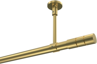 Gardinenstangen-Set Sonette Elanto 520 cm (geteilt in 4x130 cm), 1-läufig, 20 mm Ø Messing-Optik