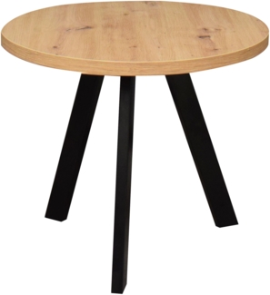 Couchtisch Rund Elesa 1 60x51x60 Holzwerkstoff Schwarz/Asteiche