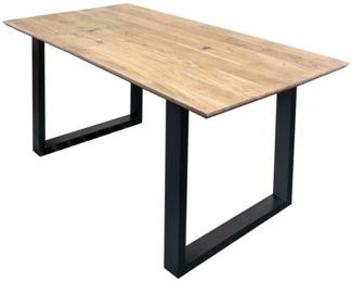SAM® Esstisch Bern, massives Akazienholz, schweizer Kante, Metallgestell