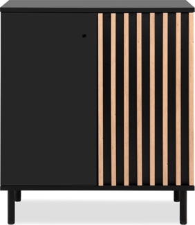 Finori Monza 01D Kommode, schwarz / Dekor Artisan Oak | Kommode für Wohnzimmer | Maß: B x H x T ca. 80 x 90 x 40 cm | Kommode mit 2 Türen