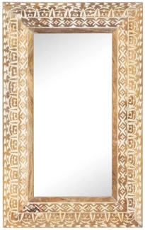 vidaXL Spiegel Handgeschnitzt 80 x 50 x 2,5 cm Massivholz Mango