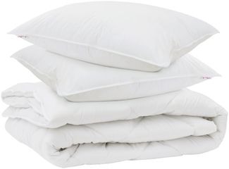 vidaXL Ganzjahresbettdecke mit Kissen 3 pcs Weiß Mikrofaser 3377599