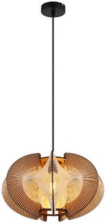 Hängeleuchte, Hanf, MDF, naturfarben, 1 flammig