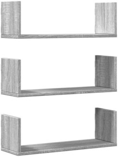 vidaXL Wandregale 3 Stk. Grau Sonoma 58x18x18 cm Holzwerkstoff 853286