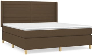vidaXL Boxspringbett mit Matratze Stoff Dunkelbraun 160x200 cm