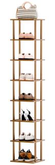 Rutaqian Schuhregal 5/6/7/ 8Lagiges Schuhregal Schmal und Hoch Holz, Shoe Rack für Eingang