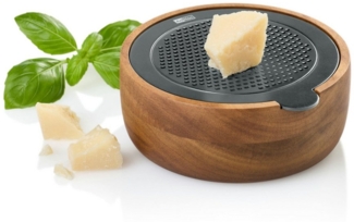 AdHoc Käsereibe Tisch Feinreibe CutnServe, Akazienholz, Edelstahl, (1-St), für Hartkäse, Gewürze, Nüsse, Schokolade und vieles mehr