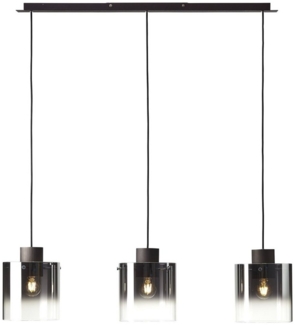 BRILLIANT Lampe Beth Pendelleuchte 3flg Kaffee/rauchglas | 3x A60, E27, 60W, g.f. Normallampen n. ent. | In der Höhe einstellbar / Kabel kürzbar | Für LED-Leuchtmittel geeignet