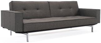 Splitback mit Armlehnen - Schlafsofa - Flashtex Dark Grey (216)