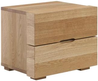 Dico Massivholz Nachttisch Select, Wildeiche, 2 Schubladen 60 Wildeiche Honig geölt