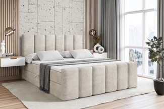 ALTDECOR Boxbett BOXI1-Z (Multipocket-Matratze H4, H3 Matratze Bonellfederung, Topper, Kopfteil), Doppelbett mit Fußteil