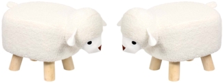 2er Set Kinderhocker - Schaf, cremeweiß