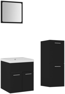 vidaXL Badmöbel-Set Schwarz Holzwerkstoff 3071172
