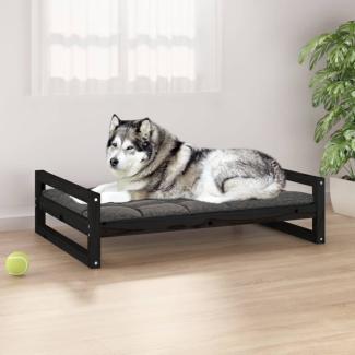 vidaXL Hundebett 105,5 x 75,5 x 28 cm Massivholz Kiefer, Schwarz