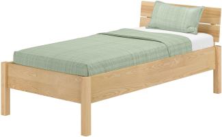 Metallfreies Einzelbett Eschenholz mit Rost 100x200 Holzbett V-60.90-10K50 cm x 7 x 7