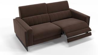 Sofanella 2-Sitzer MARA Stoffsofa Stoffcouch Designercouch in Dunkelbraun