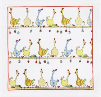 Kracht Geschirrtuch 2er Set Frottier Küchentuch Hühnerstange 50 x50 cm, (2-tlg), Baumfrollfrottee