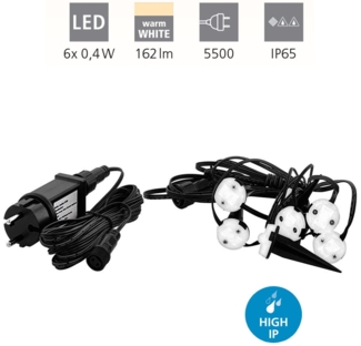 Eglo 900117 LED Strahler SPINETOLI 2 transparent L:690cm H:1cm mit Kabel+Stecker IP65 3000K