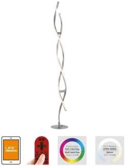 JUST LIGHT 11992-55 LOLAsmart LED Stehleuchte Swing Smart Home RGB CCT stahlfarben