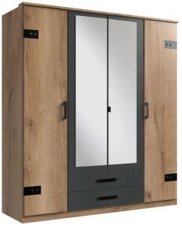 Kleiderschrank CORK Plankeneiche graphit industrial 180 cm