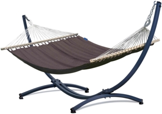 Potenza Hängematte mit Gestell für 2 Personen I 100% Baumwolle Stabhängematte Medelin 215x140 Coffe
