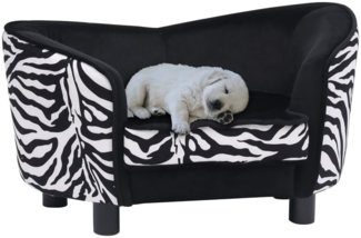 vidaXL Hundesofa Schwarz 68x38x38 cm Plüsch 170962