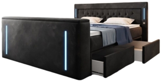 Luxusbetten24 Boxspringbett Divaneo, mit TV Lift und Stauraum (2 Schubladen)