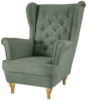 Beautysofa Ohrensessel Sessel FALCO Chesterfield Wohnzimmersessel Fernsehsessel