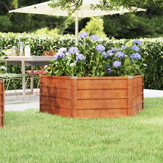 Garten-Hochbeet | Metall Hochbeet Rostig 129x129x45 cm Cortenstahl