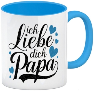 speecheese Tasse Ich Liebe Dich Papa Kaffeebecher in hellblau