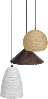 Hängeleuchte ENDRICK Geflecht Natürlich Weiß Braun