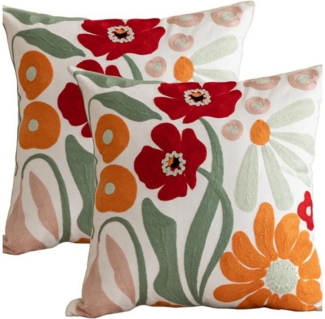 BYSURE Kissenbezüge, (2 Stück), Dekokissenbezüge mit Blumenmuster