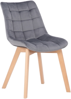 Esszimmerstuhl FINIM - Samt Grau 46x61x82 cm | Essstühle Esszimmerstühle Küchenstühle Wohnzimmerstühle