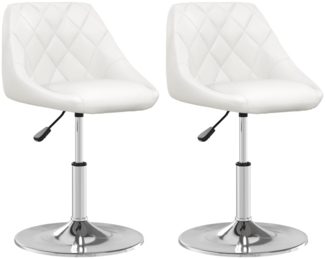 vidaXL Esszimmerstühle 2 Stk. Weiß Kunstleder [335159]