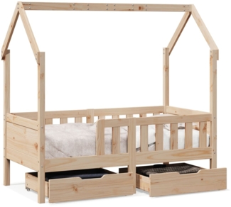 vidaXL Kinderbett mit Schubladen 70x140 cm Massivholz Kiefer 3302044