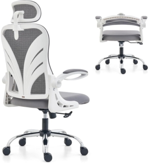 Ergonomischer Bürostuhl mit klappbarer Rückenlehne und 2D