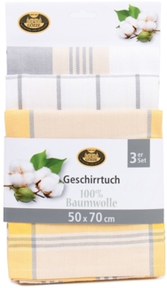 Gözze Geschirrtuch Geschirrtücher 3er KITCHEN, Gelb, B 50 cm, L 70 cm