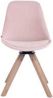 TPFLiving Esszimmerstuhl Troll mit hochwertig gepolsterter Sitzfläche - Konferenzstuhl (Küchenstuhl - Esstischstuhl - Wohnzimmerstuhl - Polsterstuhl), Gestell: Buchenholz Natura - Sitzfläche: Samt Pink