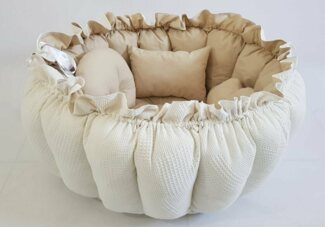 Baby Fancyroom Bettnestchen 2in1 Spielmatte Nestchen Babynestchen Babynest Kuschelnest, (4-tlg. Set mit 3 Motivkissen, dicke Spielmatte Krabbeldecke Spieldecke Kuschelnest), Handmade with Love