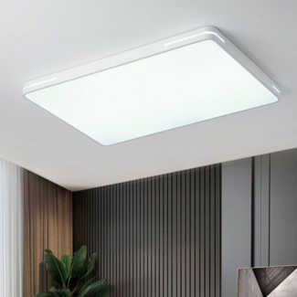 Natsen Deckenleuchte LED Deckenlampe, 192W, Voll dimmbar mit Fernbedienung, 3000K-6000K, Warmweiß bis kaltweiß, Rechteckig Leuchte für Wohnzimmer, Gastzimmer, Büro (Weiß 90x60x5cm)