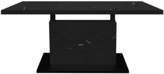 Mäusbacher Couchtisch verstellbar, keramik optik schwarz / schwarz - 120x49/68x60cm (BxHxT)