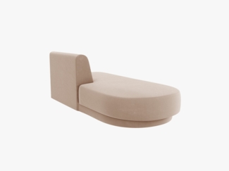 Micadoni 2-Sitzer Sitzmodul offen Miley Links Samtstoff Cappuccino
