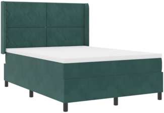 vidaXL Boxspringbett mit Kopfteil Dunkelgrün 140 x 190 cm Samt 3342059