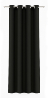 Bestlivings Blickdichte, Gardine mit Ösen, in vielen Größen und Farben 140x175 cm Schwarz