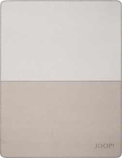 Wohndecke Limit, 150 x 200 cm, Beige, Rauchfarben, JOOP!, mit Zierstich, Made in Germany