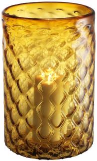Casa Padrino Luxus Glas Kerzenleuchter Gelb Ø 27 x H. 44 cm - Hotel & Restaurant Deko Accessoires