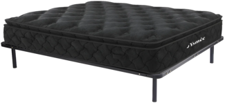 Vente-unique - Taschenfederkernmatratze-Lattenrost Set - 160 x 200 cm - integrierter Topper - 1 Zone - Härtegrad 3 - Stärke 28 cm - BLACK DREAM von YSMÉE