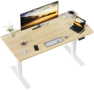 HOMALL Schreibtisch Höhenverstellbarer elektrischer Hubtisch mit Memory-Funktion (110 cm × 60 cm × 71–119 cm, bestehend aus drei Tischplatten, höhenverstellbar, speichert drei Standardhöhen, leiser Betrieb)