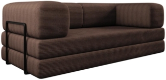 Compleo Sofa Designer Sofa LAMILO– 3-Sitzer mit Cordbezug und Klappfunktion, BESTSELLER, Made in EU